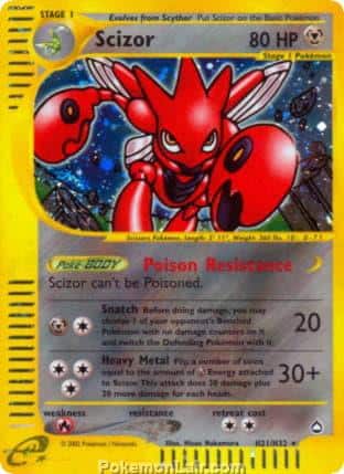 2003 Pokemon Trading Card Game Aquapolis Price List H21 Scizor