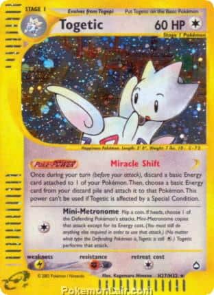 2003 Pokemon Trading Card Game Aquapolis Price List H27 Togetic