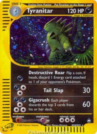 2003 Pokemon Trading Card Game Aquapolis Price List H28 Tyranitar