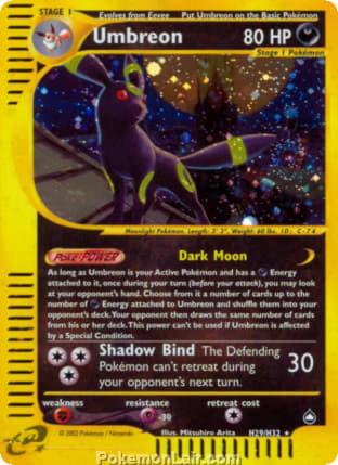 2003 Pokemon Trading Card Game Aquapolis Price List H29 Umbreon