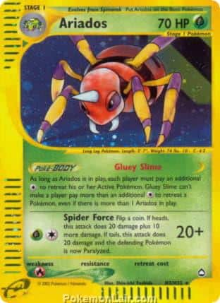2003 Pokemon Trading Card Game Aquapolis Price List H3 Ariados