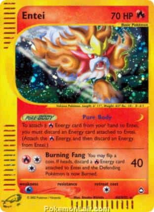 2003 Pokemon Trading Card Game Aquapolis Price List H8 Entei