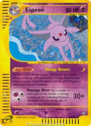 2003 Pokemon Trading Card Game Aquapolis Price List H9 Espeon