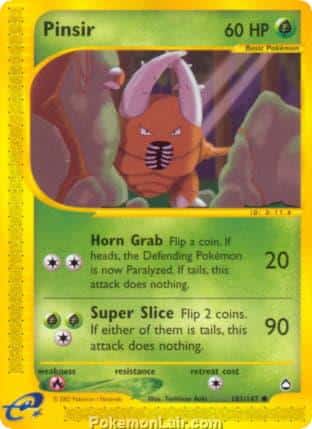 2003 Pokemon Trading Card Game Aquapolis Set 101 Pinsir