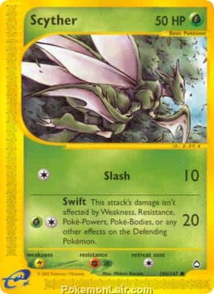 2003 Pokemon Trading Card Game Aquapolis Set 106 Scyther