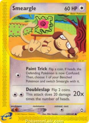 2003 Pokemon Trading Card Game Aquapolis Set 109 Smeargle