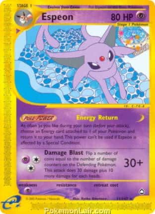 2003 Pokemon Trading Card Game Aquapolis Set 11 Espeon