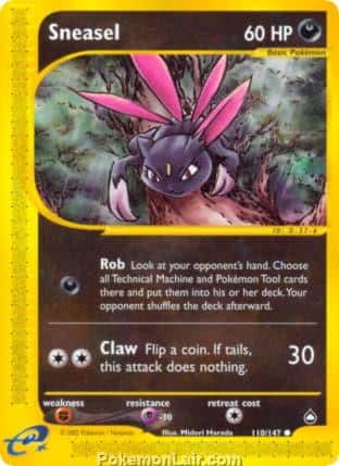 2003 Pokemon Trading Card Game Aquapolis Set 110 Sneasel