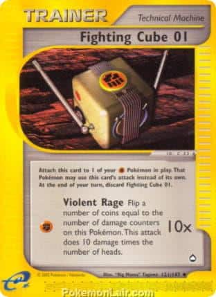 2003 Pokemon Trading Card Game Aquapolis Set 121 Fighting Cube 01