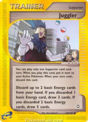 2003 Pokemon Trading Card Game Aquapolis Set 126 Juggler