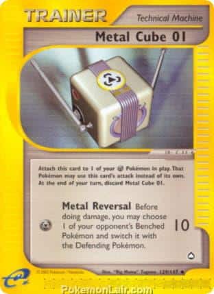 2003 Pokemon Trading Card Game Aquapolis Set 129 Metal Cube 01
