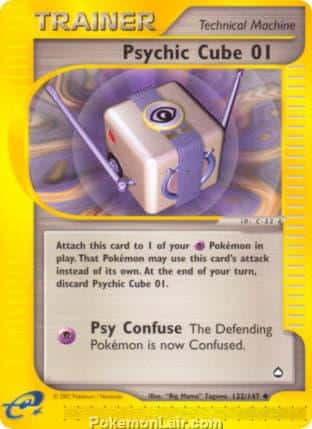 2003 Pokemon Trading Card Game Aquapolis Set 132 Psychic Cube 01