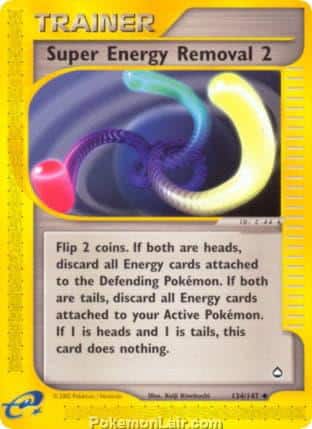 2003 Pokemon Trading Card Game Aquapolis Set 134 Super Energy Removal 2