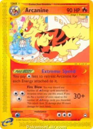 2003 Pokemon Trading Card Game Aquapolis Set 2 Arcanine
