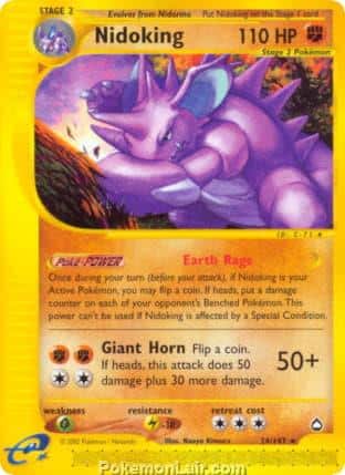 2003 Pokemon Trading Card Game Aquapolis Set 24 Nidoking