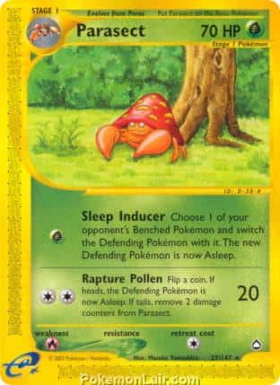 2003 Pokemon Trading Card Game Aquapolis Set 27 Parasect