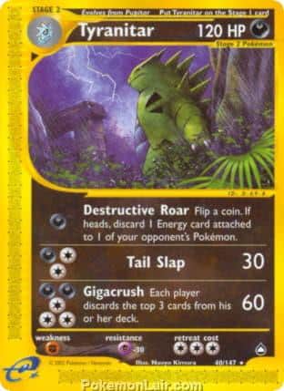 2003 Pokemon Trading Card Game Aquapolis Set 40 Tyranitar