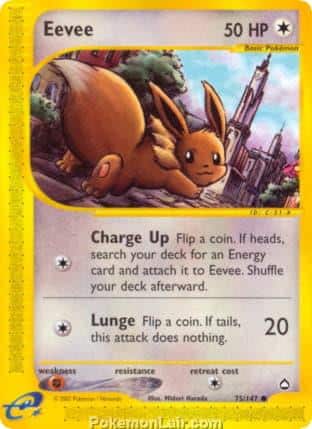 2003 Pokemon Trading Card Game Aquapolis Set 75 Eevee