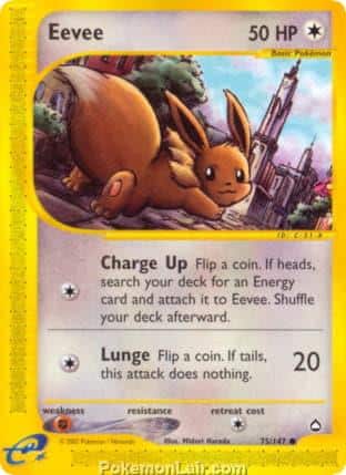 2003 Pokemon Trading Card Game Aquapolis Set 75 Eevee