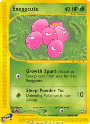 2003 Pokemon Trading Card Game Aquapolis Set 76 Exeggcute