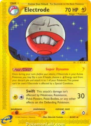 2003 Pokemon Trading Card Game Aquapolis Set 8 Electrode