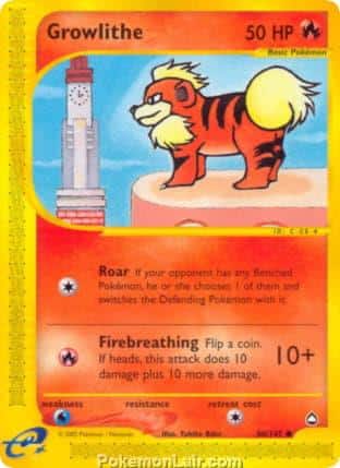 2003 Pokemon Trading Card Game Aquapolis Set 80 Growlithe