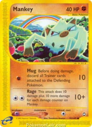 2003 Pokemon Trading Card Game Aquapolis Set 92 Mankey
