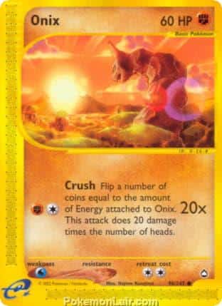 2003 Pokemon Trading Card Game Aquapolis Set 98 Onix