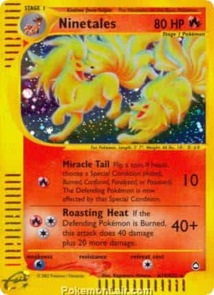 2003 Pokemon Trading Card Game Aquapolis Set H19 Ninetales