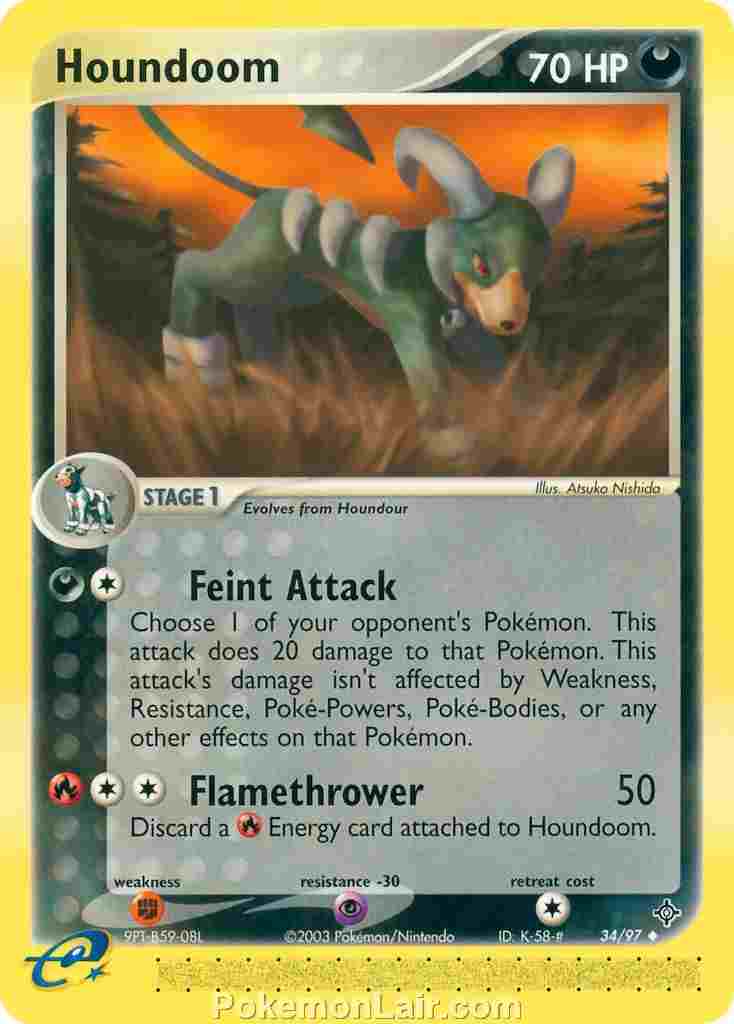 2003 Pokemon Trading Card Game EX Dragon Price List 34 Houndoom