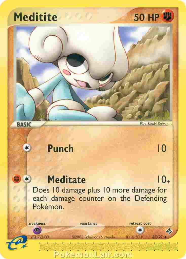 2003 Pokemon Trading Card Game EX Dragon Price List 37 Meditite