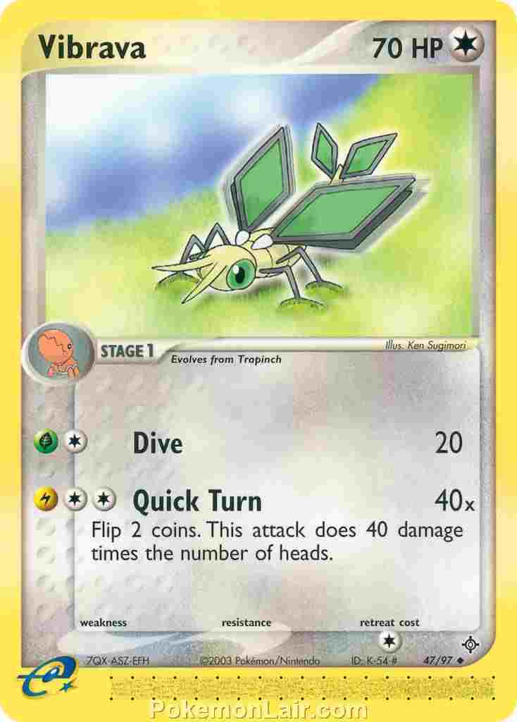 2003 Pokemon Trading Card Game EX Dragon Price List 47 Vibrava