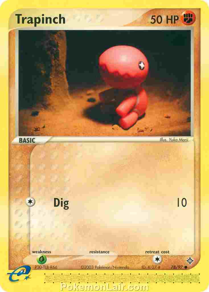 2003 Pokemon Trading Card Game EX Dragon Price List 78 Trapinch