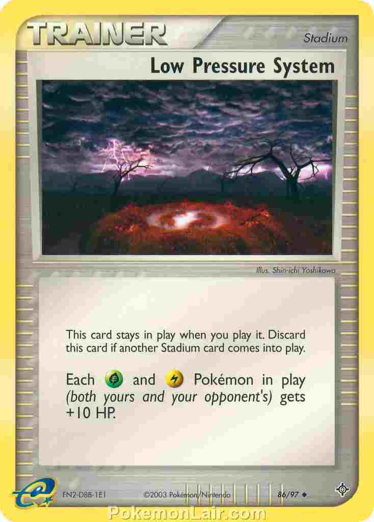 2003 Pokemon Trading Card Game EX Dragon Price List 86 Low Pressure System