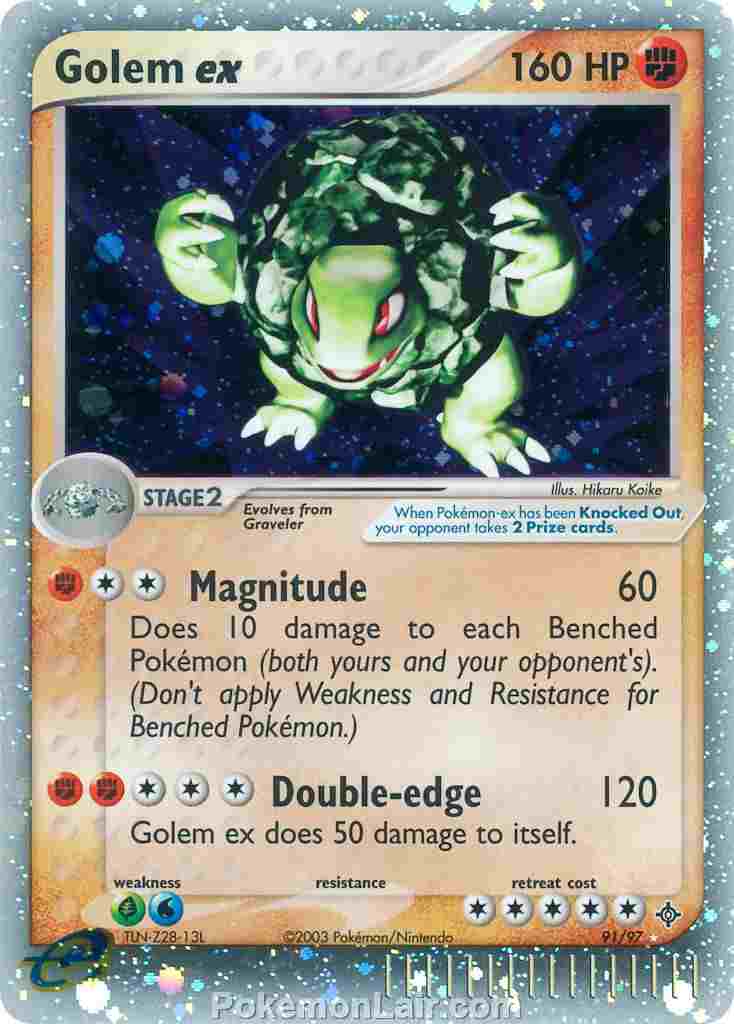 2003 Pokemon Trading Card Game EX Dragon Price List 91 Golem EX