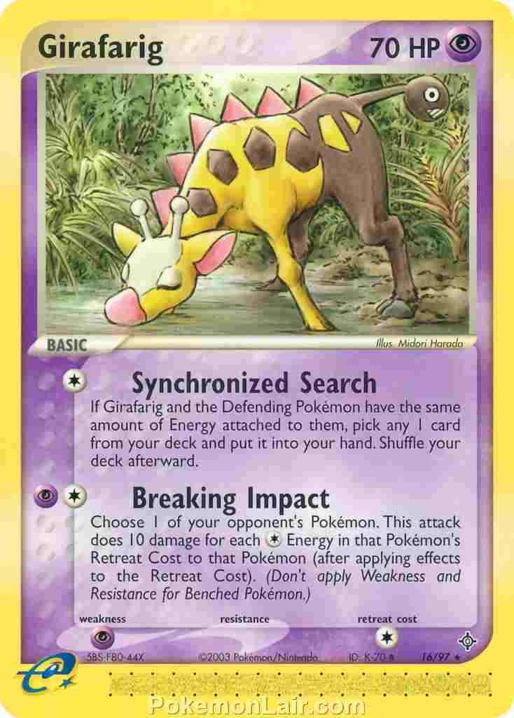 2003 Pokemon Trading Card Game EX Dragon Set 16 Girafarig