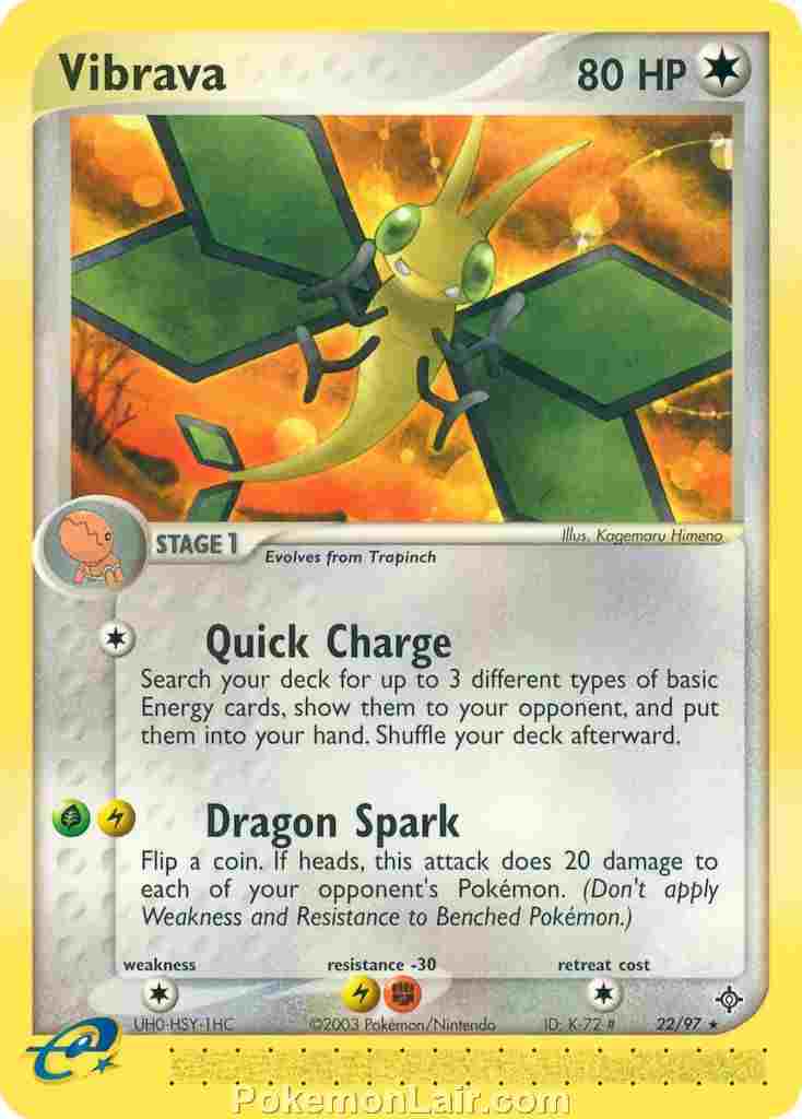 2003 Pokemon Trading Card Game EX Dragon Set 22 Vibrava