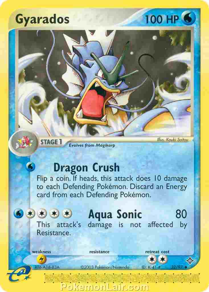 2003 Pokemon Trading Card Game EX Dragon Set 32 Gyarados