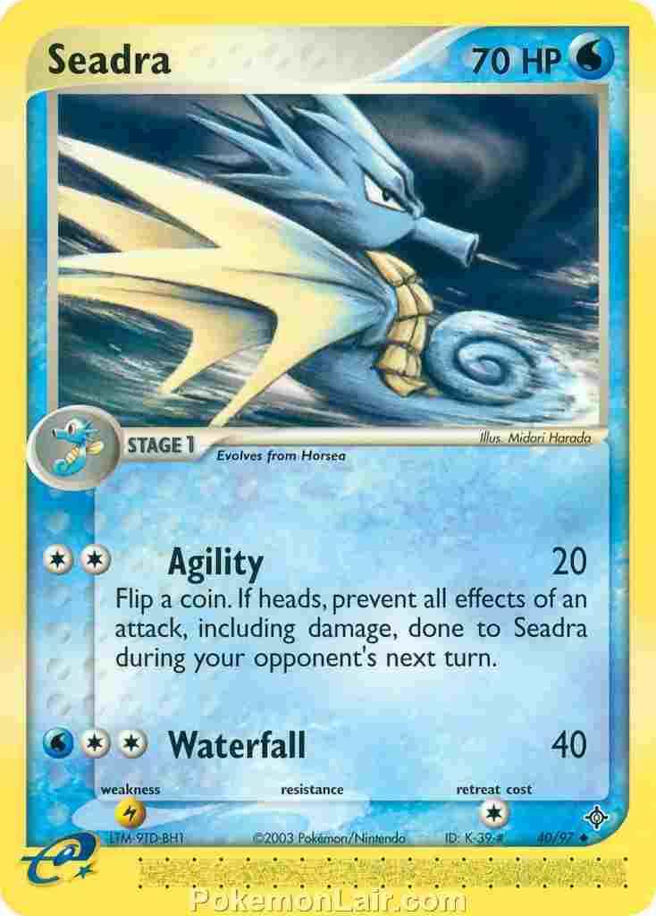 2003 Pokemon Trading Card Game EX Dragon Set 40 Seadra