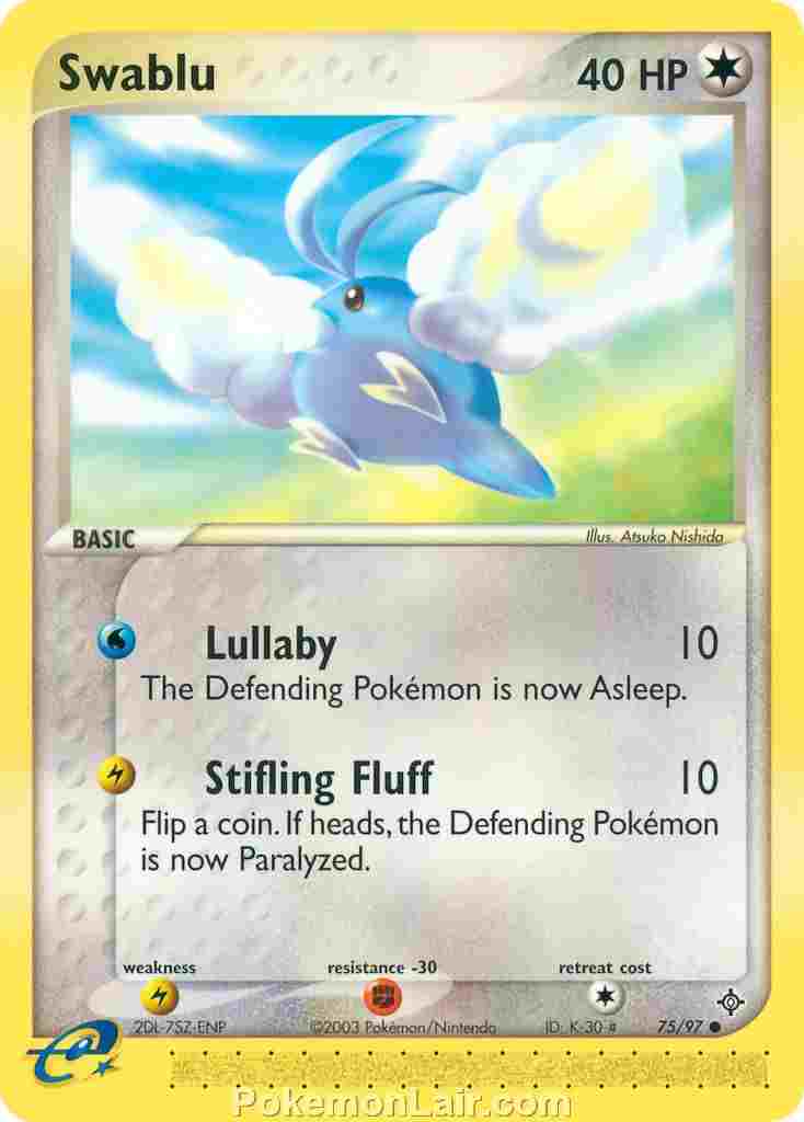 2003 Pokemon Trading Card Game EX Dragon Set 75 Swablu