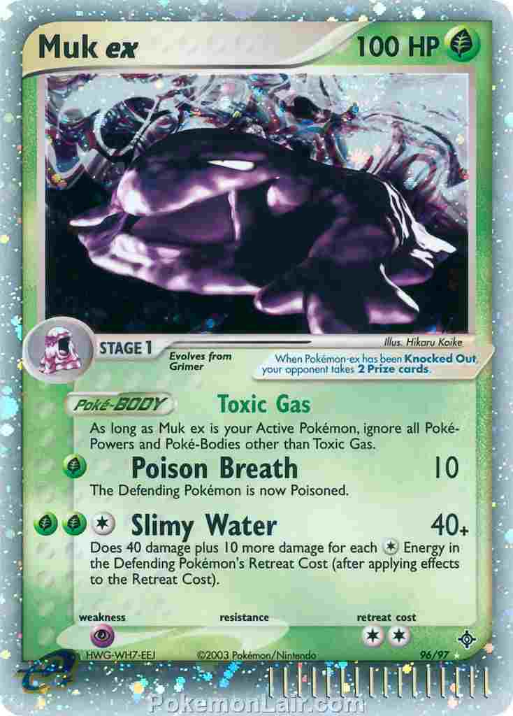 2003 Pokemon Trading Card Game EX Dragon Set 96 Muk EX