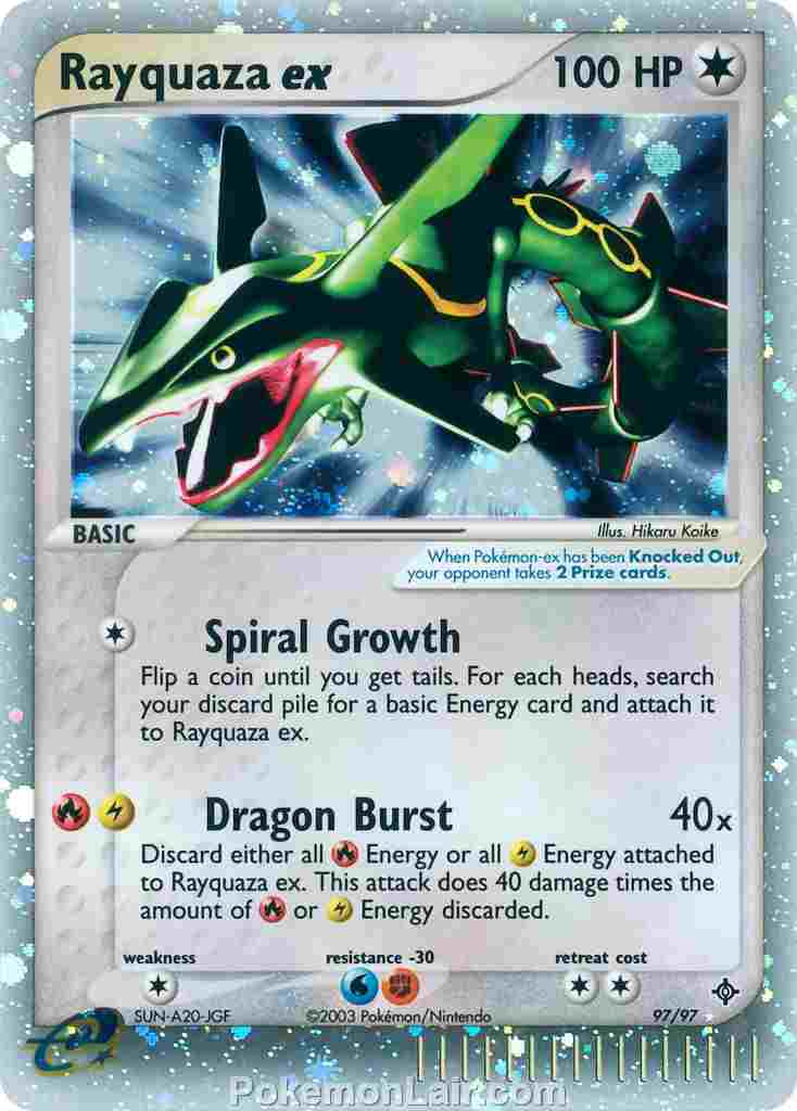 2003 Pokemon Trading Card Game EX Dragon Set 97 Rayquaza EX