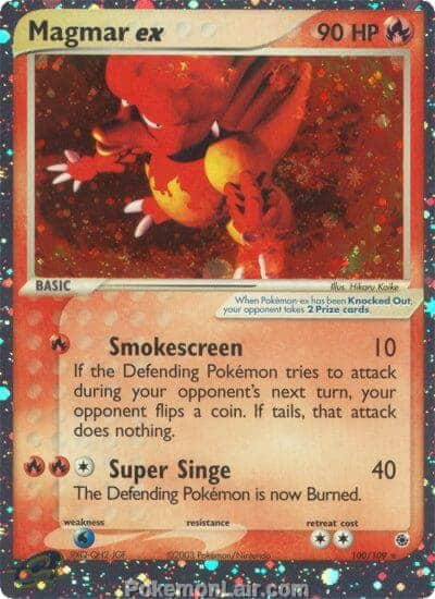 2003 Pokemon Trading Card Game EX Ruby and Sapphire Price List 100 Magmar EX