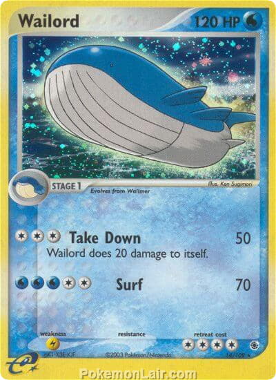 2003 Pokemon Trading Card Game EX Ruby and Sapphire Price List 14 Wailord