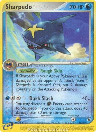2003 Pokemon Trading Card Game EX Ruby and Sapphire Price List 22 Sharpedo