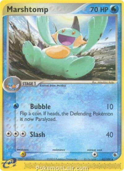 2003 Pokemon Trading Card Game EX Ruby and Sapphire Price List 40 Marshtomp