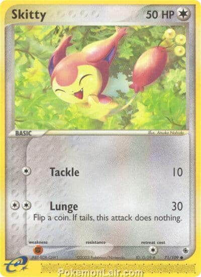 2003 Pokemon Trading Card Game EX Ruby and Sapphire Price List 71 Skitty