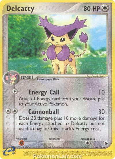 2003 Pokemon Trading Card Game EX Ruby and Sapphire Set 29 Delcatty