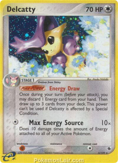 2003 Pokemon Trading Card Game EX Ruby and Sapphire Set 5 Delcatty
