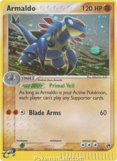 2003 Pokemon Trading Card Game EX Sandstorm Price List 1 Armaldo